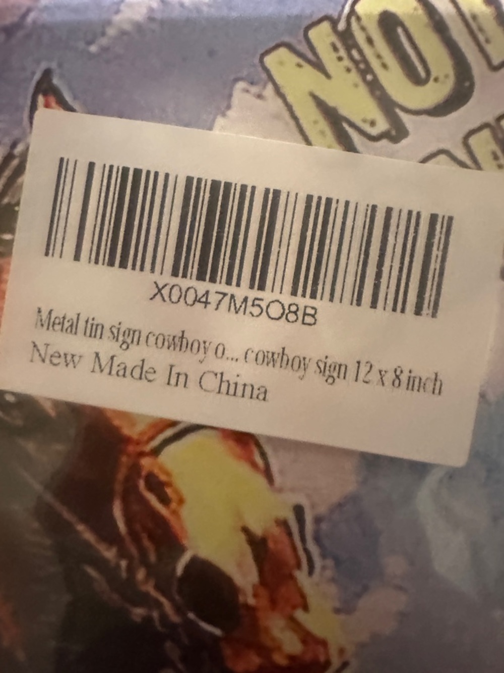 Cowboy Code Western Metal Sign - Multicolor - Picture 2 of 2